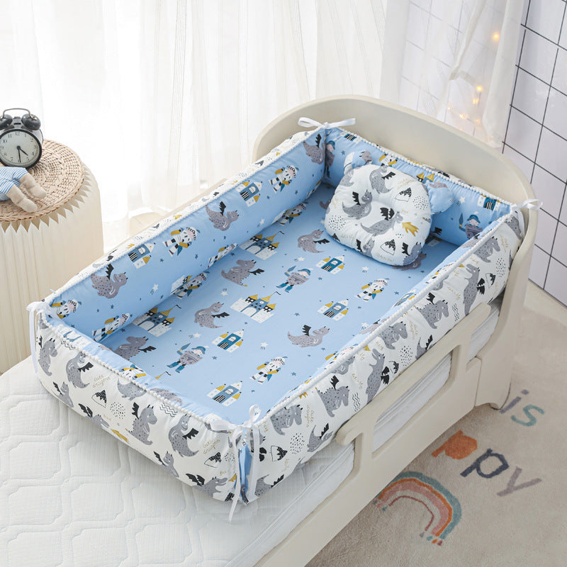 Foldable Crib MiddlePortable High Border Protection Anti-pressure Sleeping