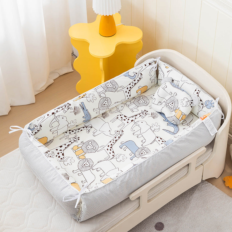 Foldable Crib MiddlePortable High Border Protection Anti-pressure Sleeping