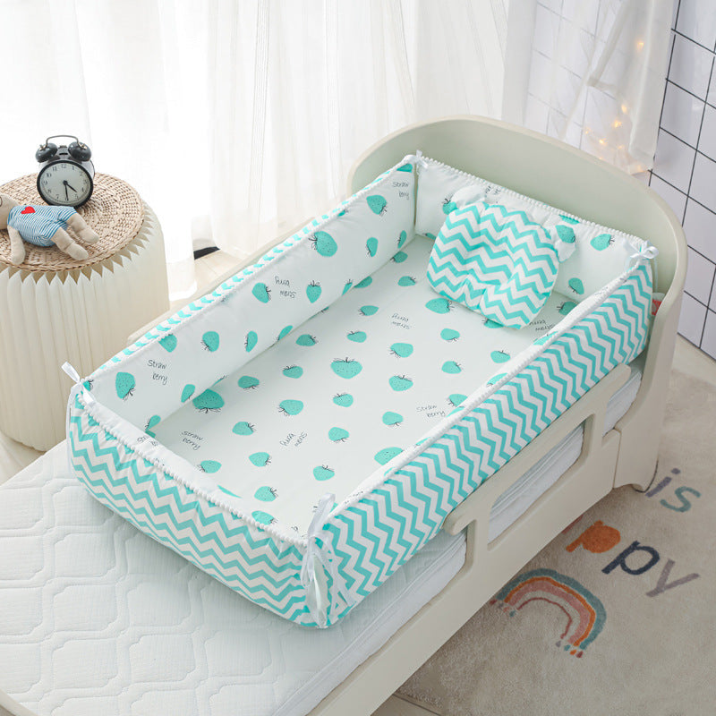 Foldable Crib MiddlePortable High Border Protection Anti-pressure Sleeping