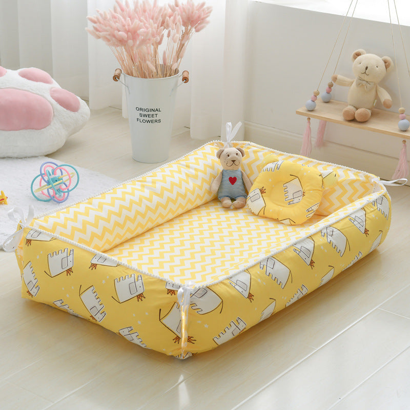 Foldable Crib MiddlePortable High Border Protection Anti-pressure Sleeping