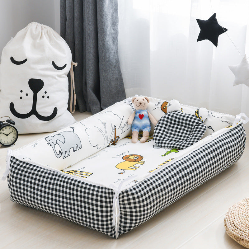 Foldable Crib MiddlePortable High Border Protection Anti-pressure Sleeping