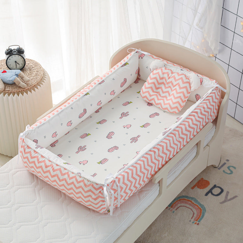 Foldable Crib MiddlePortable High Border Protection Anti-pressure Sleeping