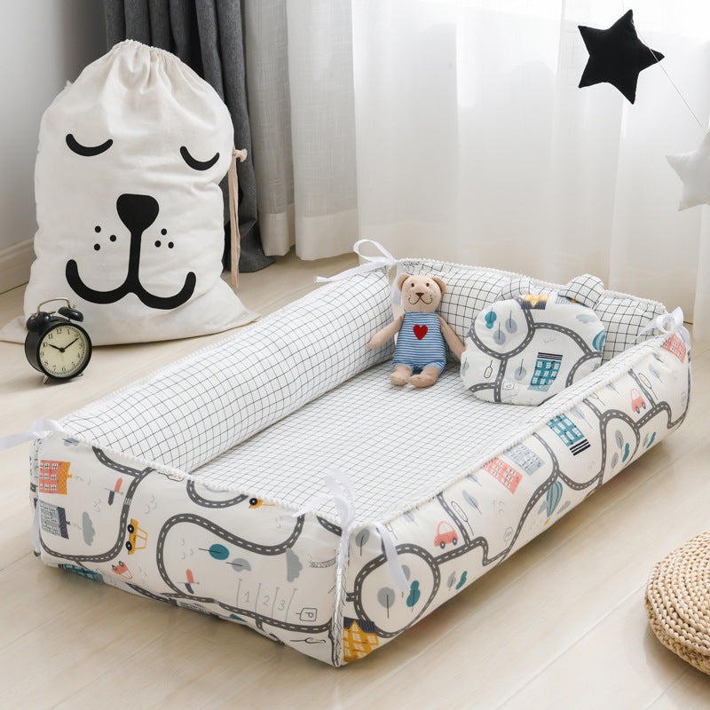 Foldable Crib MiddlePortable High Border Protection Anti-pressure Sleeping