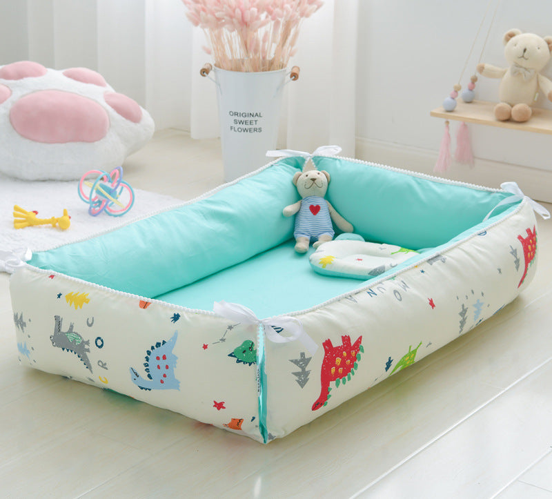 Foldable Crib MiddlePortable High Border Protection Anti-pressure Sleeping