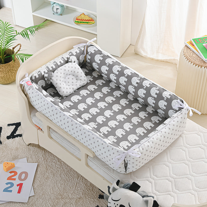 Foldable Crib MiddlePortable High Border Protection Anti-pressure Sleeping