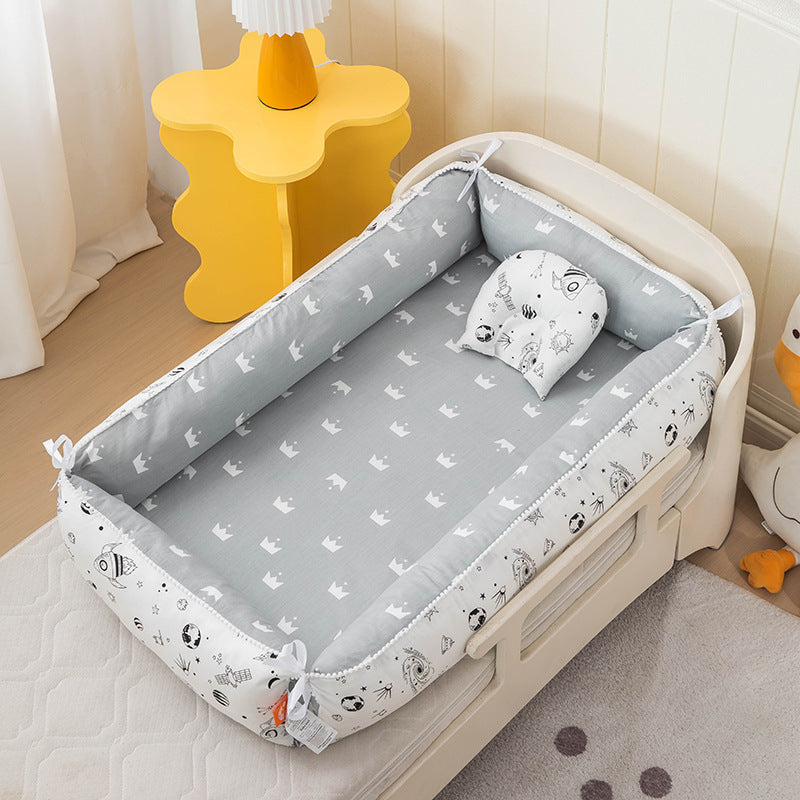 Foldable Crib MiddlePortable High Border Protection Anti-pressure Sleeping