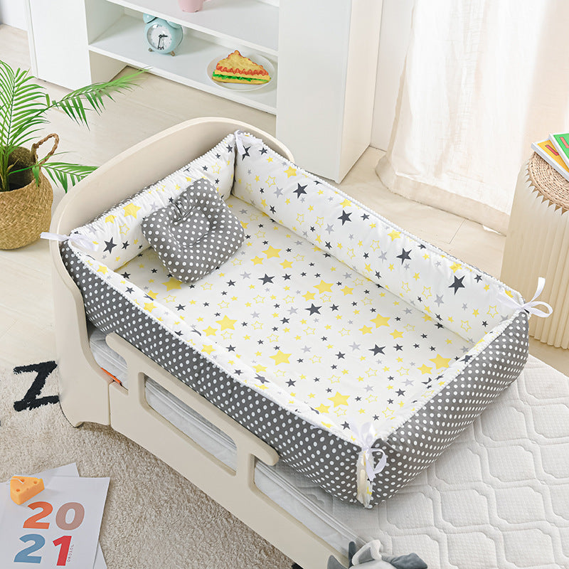 Foldable Crib MiddlePortable High Border Protection Anti-pressure Sleeping