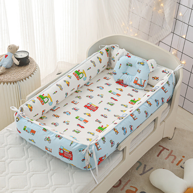 Foldable Crib MiddlePortable High Border Protection Anti-pressure Sleeping