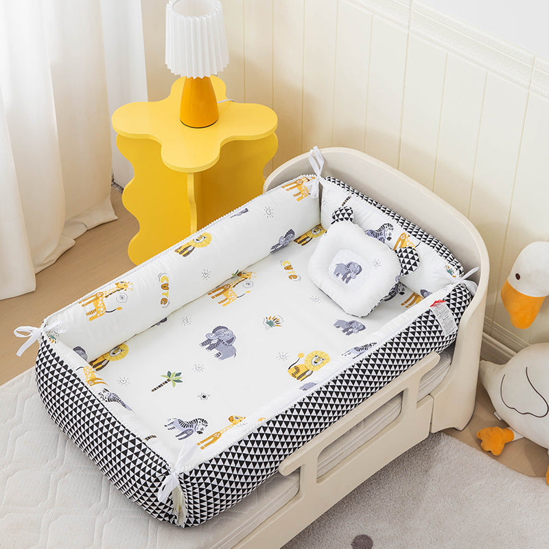 Foldable Crib MiddlePortable High Border Protection Anti-pressure Sleeping