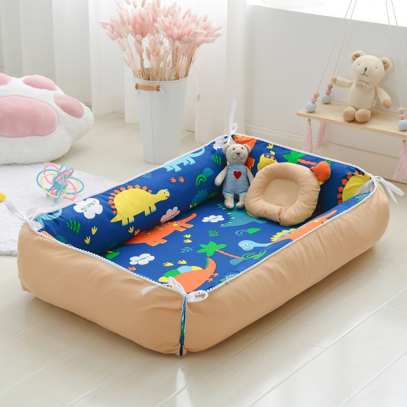 Foldable Crib MiddlePortable High Border Protection Anti-pressure Sleeping