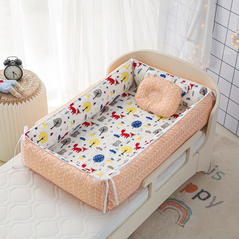 Foldable Crib MiddlePortable High Border Protection Anti-pressure Sleeping